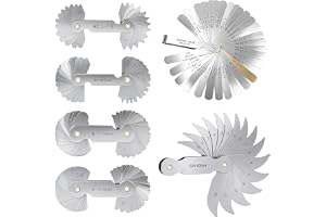 EFUTURETIME Radiemätare set R0,3-1,5/R1-6,5/R7-14.5/R15-25/R26-80, 5 stycken radiemätare med 1 sensormätare i rostfritt stål radius Gauge Concave Convex radius för exakta mätningar