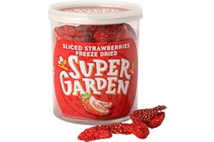 SUPERGARDEN Super Garden Fraises lyophilisées en tranches - Collation saine et naturelle - Convient aux végétaliens - Sans sucre ajouté, additifs artificiels ni conservateurs - Sans gluten