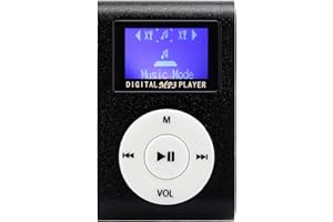 BROLEO Display Digitale LCD da 1,8 Pollici Mini Lettore Musicale Lettore MP3 Spina da 3,5 Mm USB 2.0 per la Musica