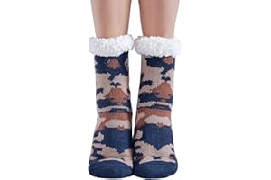Hisonwel Chaussette Antiderapante Enfant, Chaussettes Chaudes Enfants,Noel Hiver Antidérapantes Cadeau Chaussettes
