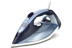 Philips Azur 7000 Series Steam Iron - 2800 W, 50 g/min Continuous Steam, 250 g Steam Boost, Vertical Steam, SteamGlide Plus Soleplate, Louros/Cotton Blue (DST7020/20)
