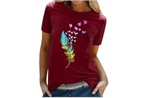 Cocila T Shirts for Women UK Women's Summer Round Neck Blouses Ladies Floral Print Going Out Tops Short Sleeve Tunic Tops Plus Size Casual Fit Classic Basic Tee Holiday Pullover…