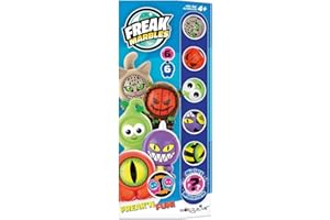 Freak Marbles 2218457 Totem Pack Blau, Sammelmurmeln 6er Set, inkl. seltener Überraschungsmurmel, Murmeln zum Sammeln, Mixen, Tauschen und Spielen für Kinder ab 4 Jahren, deutsche Edition