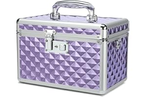 HEWEI WORKS Medizin box, abschließbare Medikamentenbox, leere Erste-Hilfe-Box, Sicherheitsbox, vielseitige abschließbare Box für Zuhause und im Freien (Purple, Medium)