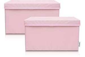 LIFENEY 2-Set Aufbewahrungsbox Kinder (37x25x21cm) I Aufbewahrungskorb für Kinderzimmer und Wohnbereich I Kinder Aufbewahrungskiste (Rosa)
