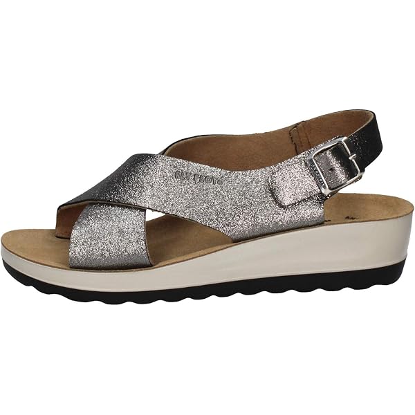 Sandalo Donna Fly Flot A Fasce In Pelle – Cinturino Regolabile Con Strappo, Sottopiede Estraibile In Pelle, Suola Antishock E Antiscivolo, Tacco 4,5 Cm – Colore Beige, Taglia 39 EU – Made In Italy
