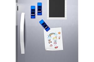 LEDDY LIVING 3 unids imán de pinza de colores para nevera, imán de nevera, decoración para pizarra blanca magnética, hogar, cocina, oficina, escuela, tablón de anuncios (BLU)