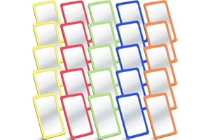 yisncka Kleine Spiegel für Kinder, unzerbrechlich, bruchsicher, 15,2 x 10,2 cm, runde Ecken, quadratisch, ungebrochener Spiegel, Kunststoff, doppelseitig, für Klassenzimmer, Bastelarbeiten, helle