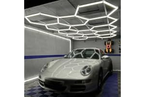Modern Hexagon LED-Garagebelysning 6500k, LED-Takbelysning Med Hög Ljusstyrka Och Bikakeeffekt, Rektangulära Butiksbelysningar Med Ram För Garage, Lager, Källare