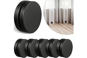 Jetec Round Magnetic Drapery Weights Shower Curtain Weights Strong Tablecloth Magnets Bottom No Sew Curtain Weights Waterproof Magnetic Curtain Weights for Drapery Curtain Tablecloth (Black, 6 Pairs)