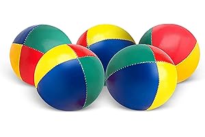 Mister M | Set con 5 Bolas de Malabares Fáciles de agarrar | Revestimiento Impermeable y Acolchado ecológico | Apto para Principiantes y Expertos | con App y videotutorial Online