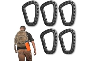 XOXVURI 5 Stück Karabiner Kunststoff Karabinerhaken Plastik-Form Karabiner Plastik Schwarz Set ABS Karabiner Clip für Outdoor Seile Rucksäcke Angelruten Camping Wandern Angeln Rucksack karabiner kunststoff