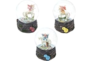 BIG BARGAIN STORE Flower Fairy Riding Unicorn Snow Globe Waterball