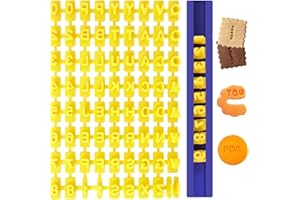 YHTCC 1 Set Letter Stamps for Clay, Alphabet Stamp, 73 PCS Cookie Stamps, for Making Cookies Letters Stamp DIY Clay Cakes Baking Message Letters