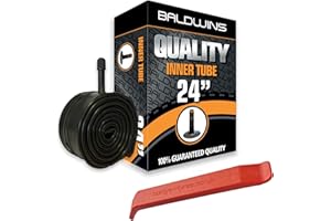 24" Baldwins Cycle/Bike Inner Tube 24" x 1.75 to 2.125 (Fits any 1.75, 1.85, 1.90, 1.95, 2.0, 2.10, 2.125 tyre) Schrader/Car Type Valve & BALDY'S TYRE LEVER