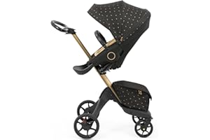 Stokke Xplory X, Signature - Luxury Pushchair - Adjustable for Both Baby & Parents’ Comfort - Padding, Harness & Reflective Zip for Added Safety - Folds in One Step