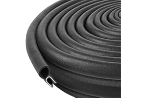 Kikerike Automotive Door Weather Stripping 40Ft/12.2M Car Rubber Edge Trim Seal Strip Gasket with Top Bulb Easy to Install for Car Bus Camper Boat RV Truck Doors and Home Applications