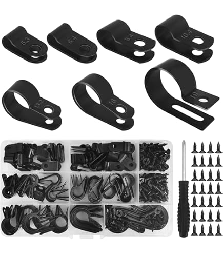 R-Type Cable Clips 100Pcs P Clips 5mm (3/16'') Diameter Wire Clips For