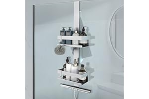 UUlioyer Estanteria Ducha para Colgar, Acero Inoxidable SUS304 Estante Ducha sin Taladro, Estantes Colgantes Baño para Colocar Gel de Ducha Champú (Plata)