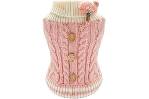 Galatée Suéter para Mascotas, Suéter Cálido para Perros y Gatos, Ropa Cálida De Invierno para Perros y Gatos, Suéter De Punto para Mascotas, Abrigo Cómodo para Mascotas（S, Pink Twist