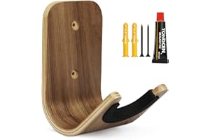YUEPIN Support Mural pour Guitare, Support de Crochet de Guitare en Bois avec Vis et Adhésif pour Ukulélé, Basse, Guitare Acoustique et électrique,Guitare