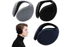DqiUnaX 3er Set Ohrenschützer Winter, Ohrenwärmer Damen, Ohrenwärmer Herren, Ohrenwärmer Fahrradhelm, Ohrwärmer Erwachsene Winter Damen, Winddicht Und Weich, Schwarz, Grau, Dunkelblau