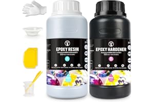 ResinAngel 16OZ / 0.5L Epoxy Resin Kit – Self-Leveling & Anti-Yellow Clear Resin, Easy 1:1 Ratio for Coasters, Bar Tops, Jewelry, Art Resin Projects