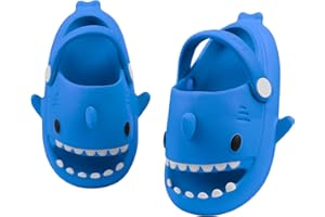 LAKIGE Kids Shark Slides Boys Girls Summer Clogs Slide Sandals Non-Slip Beach Pool Shower and Bathing Slippers