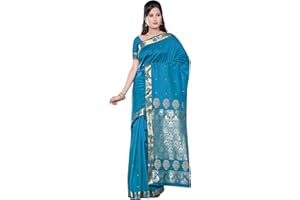 Indian Selections Benares Art Silk Sari/Saree (Indien) Türkis