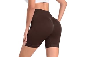 Yaavii Gym Shorts for Women High Waisted Seamless Yoga Pants Tummy Control Elastic Sport Running