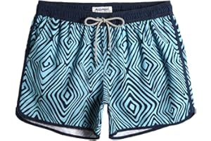 MaaMgic Mens 5" Short 70s 80s 90s Vintage Swim Trunks Quick Dry Bathing Suits Swimming Shorts Swimsuits Board Shorts