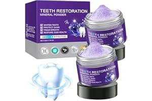 LUYLMO Zahnreparatur Mineralpuder, 2Pcs Zahnrestauration Pulver, Zahnpulver Gegen Verfärbungen, Mineral Zahnpulver, Effektiv bei der Stärkung von Zähnen und Zahnfleisch, Frischer Atem