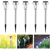 LEDGLE Solar lamba, bah&ccedil;e, LED solar lamba, dış mekan kazığı, paslanmaz &ccedil;elik, dış aydınlatma, solar yol aydınlatması, IP44, 