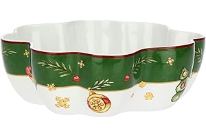 THUN, Ciotola a Forma di Quadrifoglio In Porcellana, Versione Piccola, Collezione Sorprese di Natale, Ciotola da Collezione, Idea Regalo per Natale, Ø 13 cm, 5 cm h