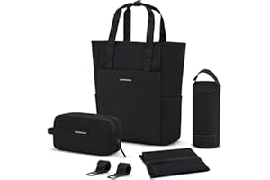 Kapten & Son Rucksack Lindby Diaper Set 12 L | 2in1 Wickelrucksack & Wickeltasche mit Kinderwagen- und Kofferbefestigung | inklusive Kulturtasche, Wickelunterlage & isolierter Flaschenhalter