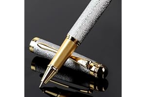 BOCIYER Rollerball Liquid Ink Pens,Best nice ballpoint pen Gift Set for Men and Women,roller ball Pen Refillable,Personalised,handwriting,Designer pens,luxury,Fancy Pen set(Silver)