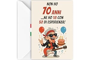 EchoPrints Biglietto Auguri 70 Anni Uomo, Papà, Zio, Nonno Porta Soldi con Busta - Biglietti Auguri Compleanno Divertente
