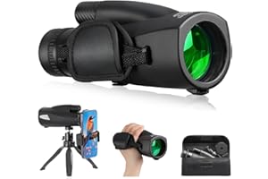 JOCOSA 12-36x50 Monocular Telescope with BAK4 Prisms & FMC Lens, Zoom Monocular with Smart Phone Adapter Tripod, Waterproof Compact High Definition Monoculars for Bird Watching Traveling Hunting