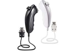 miadore Wii Nunchuck Controller, 2 Packs Ersatz Nunchuk Controller Für Nintendo Wii und Wii U Konsole (Weiß/Schwarz)