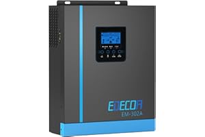 EDECOA 3000W Solar Power Inverter 24V DC to 230V 240V AC Hybrid All-in-One Inverter with 80A MPPT Solar Charger Controller