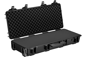 ‎WILTEC Wiltec Waffenkoffer verschließbar, Gewehrkoffer aus Aluminium, Pistolenkoffer mit Klappverschlüssen und Schlüssel