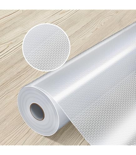 SENENQU 40 x 600 cm Non-Slip Mat for the Bottom of the Drawer, Non-Slip, Non-Sticky, Kitchen Drawer Protection, Antibacterial and Washable, Transparent, Fridge Mat, Kitchen, EVA, Plastic
