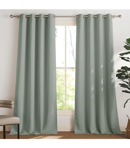 Melodieux Curtains 2 Panels Elegant Cotton Living Room Curtains Linen