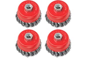 ZJHFC Lot de 4 brosses métalliques pour meuleuse d'angle, nœuds torsadés Ø 75 mm, filetage M14 x 2, convient pour le nettoyage lourd, le stripping, la peinture, l'élimination de la rouille, le traitement de