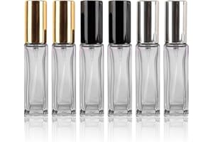 Lvjkes 6 Stück Parfümzerstäuber,10ml parfum zerstäuber für unterwegs,nachfüllbarer reiseduftstoff-zerstäuber sprühflasche klein spray bottle mit Fenster für Unterwegs(Transparente Farbe)