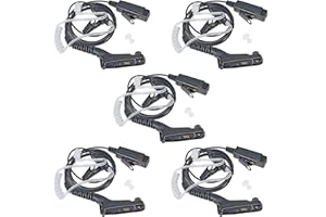 HYSHIKRA Auricolare con tubo acustico con microfono compatibile con Motorola DP3400 DP4400 DP4800 DGP4150 XiR-P8200 Xpr-6300 Radio bidirezionale multi-pin (5 PACK)
