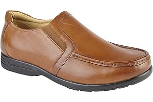 Roamers Mens Leather XXX Extra Wide Twin Gusset Casual Shoe