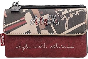 Anekke Monedero para Mujer con 3 Compartimentos Colección Evolution | Cierre con Cremallera| Medidas 12x8x4cm