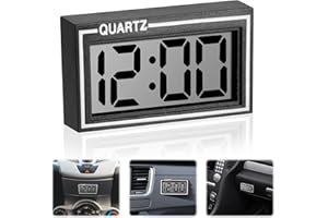 VOKMON Orologio da auto cruscotto, mini orologio da auto, orologio digitale elettronico, LCD digitale clock, orologio per auto, data, calendario, mini table auto, cruscotto, orologio da scrivania con
