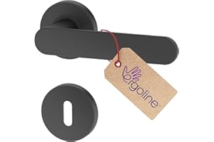 ERGO line PRIMA Graphit Türbeschlag Türgriff für Zimmertüren, Rund-Rosette, Drückergarnitur, Türbeschlag, Türklinke, Türdrücker